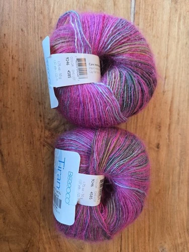 Berroco Tiramisu Yarn Color 9246 Lampone Dye Lot 4585 Wool Mohair Silk Nylon - product listing photo