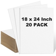20 PCS 18x24 Inch White Single Face Cardboard Sheets Corrugated Packaging