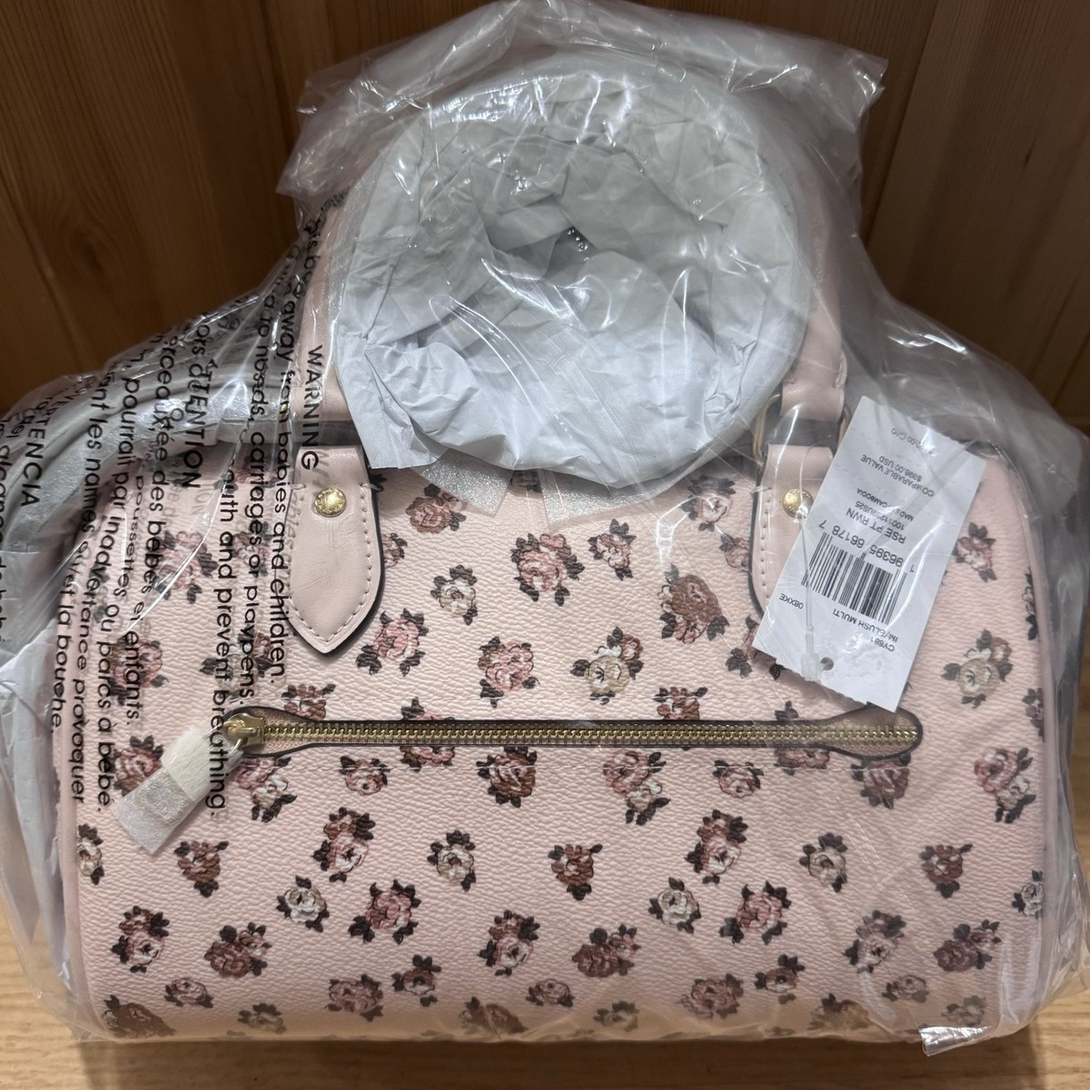 ショルダーバッグ・ポシェット Coach Rowan Satchel Bag Rose Print CY681 COACH Rowan Satchel Bag with Crossbody Strap • Rose Print