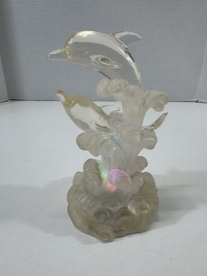 Dolphin Night Light Clear Color Change Plastic Battery *works! Vintage 1990s