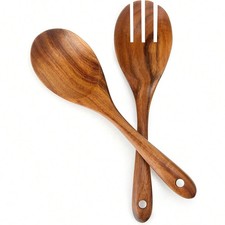 Rosewood Salad Serving Utensil Set &ndash; Elegant Wooden Salad Spoon & Fork Set