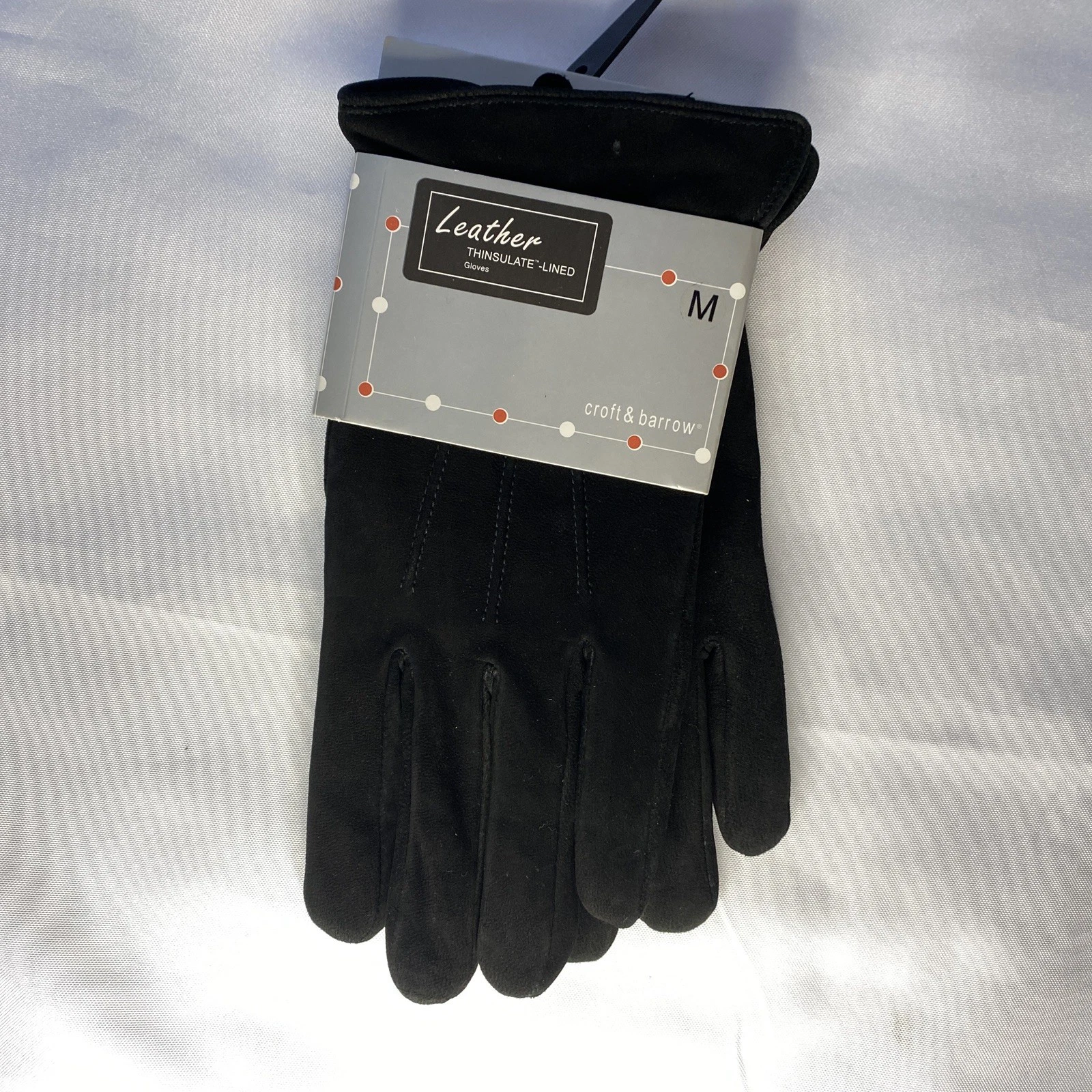 Men Black Gloves Dark Matt 3M Thinsulate Size M