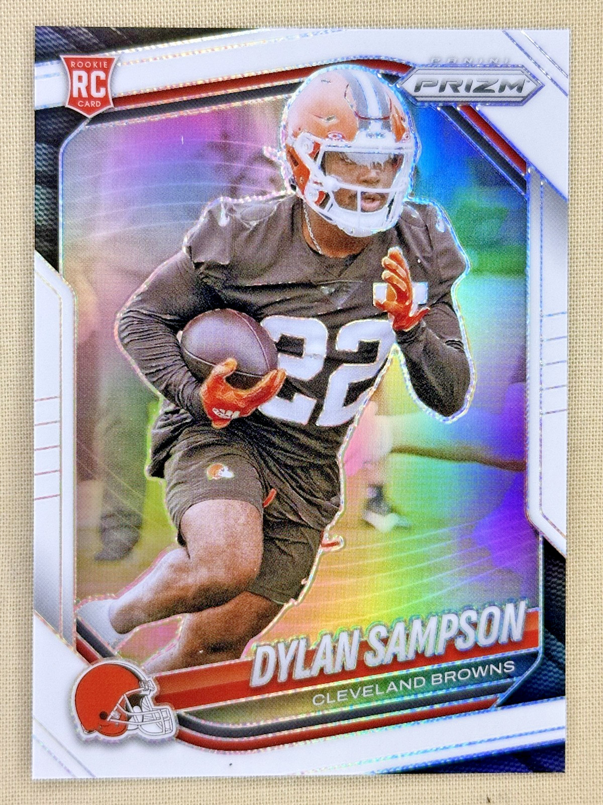 2025 Panini Prizm Dylan Sampson RC White Prizm /35 Cleveland Browns #365