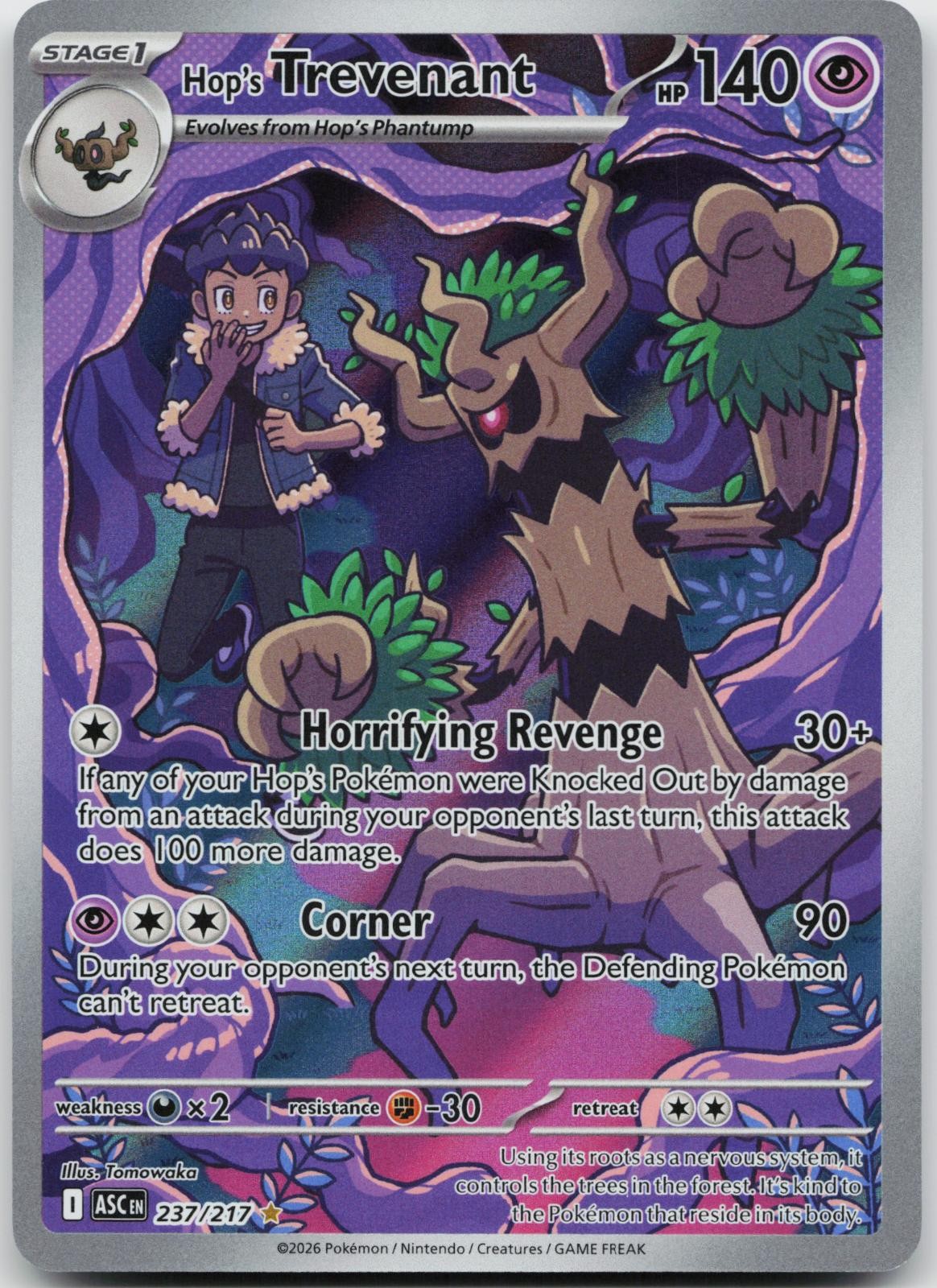 Hop's Trevenant 237/217 Illustration Rare Ascended Heroes Pokemon Holo Near Mint