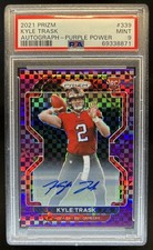 2021 Panini Prizm Kyle Trask Rookie Auto RC Purple Power #/49 Buccaneers PSA 9