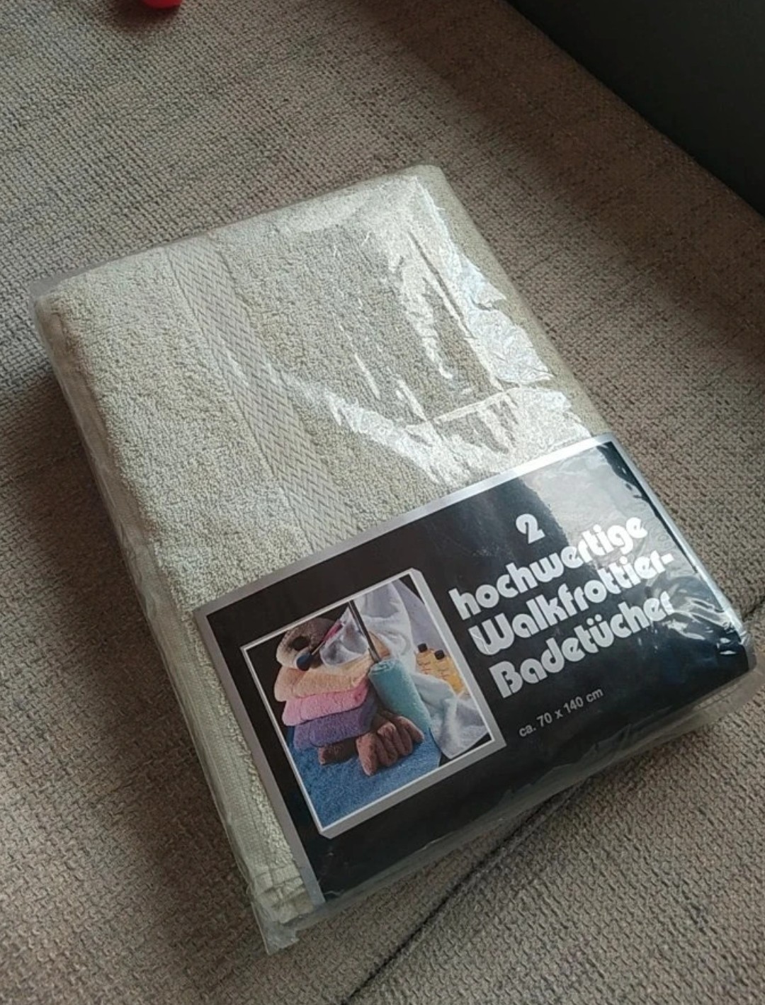 Grüne Handtücher 70 x 140 CM Set 2 Stück Baumwolle Walkfrottier Neu