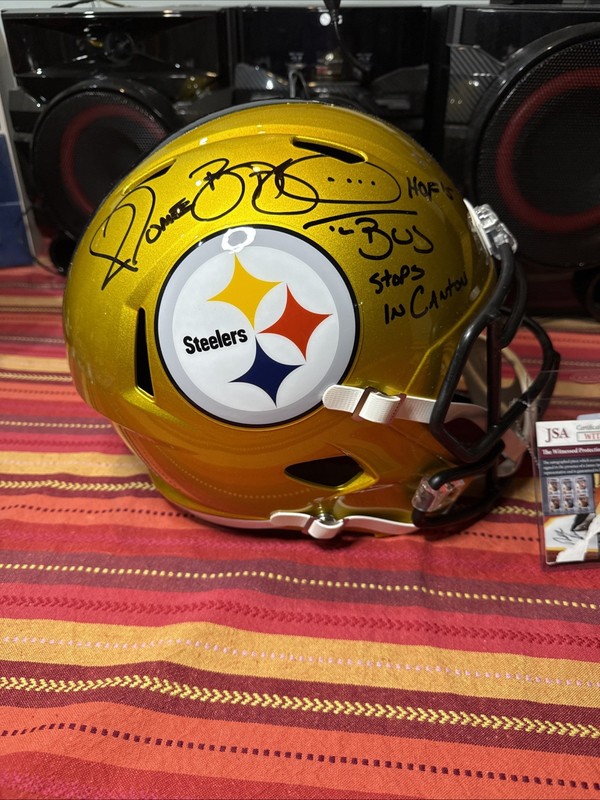 Jerome Bettis Signed/Inscribed Steelers Full Size Flash Replica Helmet With COA