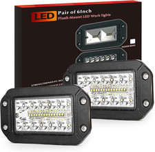 Flush Mount LED Light Pods, 2Pcs 6 Inch Spot Flood Combo Beam 6000 LM Triple Ro