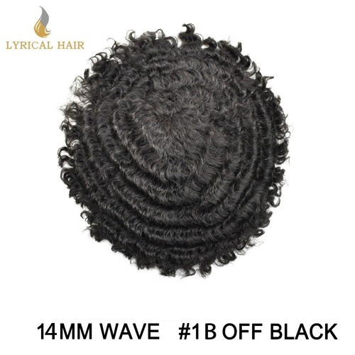 Afro Toupee For Black Men Kinky Curly Human Hair Unit Injection Hairpiece System - Afbeelding 17 van 23