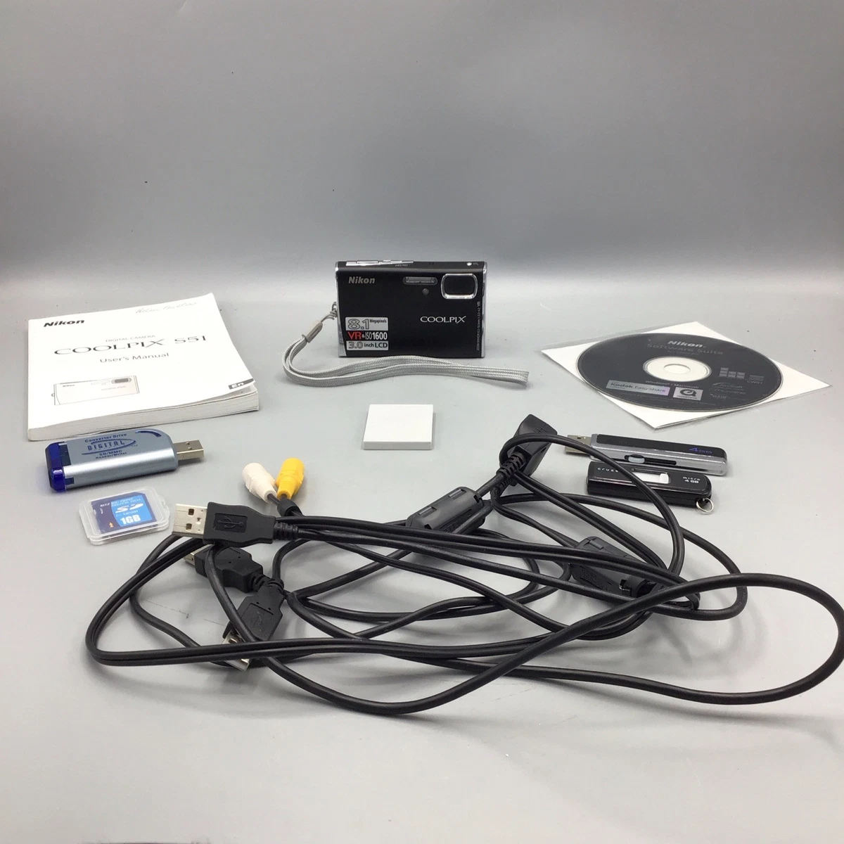 Nikon COOLPIX S51 Digital Camera. Black. W/ Various Accessories