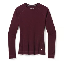 $115 Smartwool Women's Classic Base Layer Crew-Black Cherry Heather-Small-New