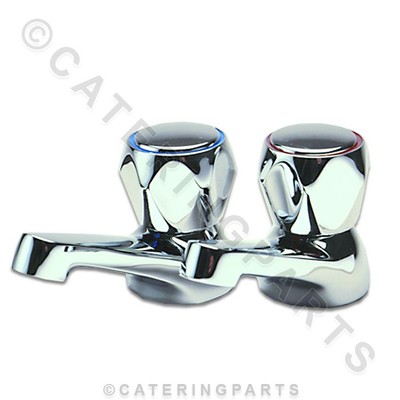 PAAR 1/2'' CHROM WASSERHÄHNE KUPPELKOPF TYP FÜR HANDWASCHBECKEN / WASCHBECKEN - CATER WASSERHAHN