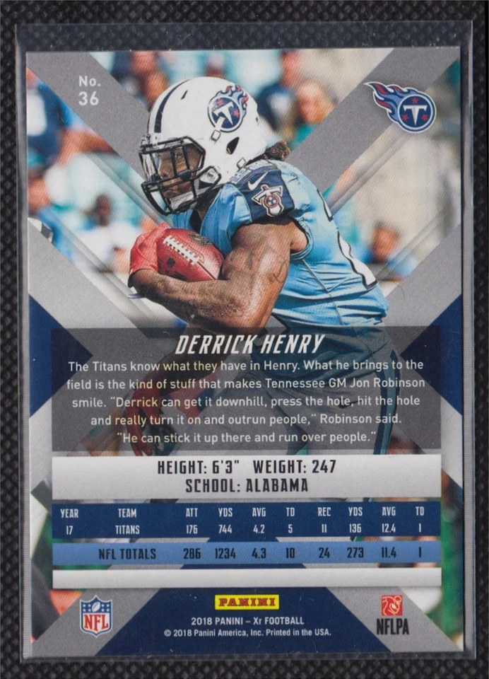 2018 Panini XR Blue Derrick Henry 52/199 Tennessee Titans #36 - Image 2 of 2
