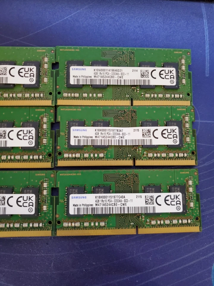Lot of 6 Samsung 4GB (SODIMM) DDR4 3200 MHz Memory (M471A5244CB0-CWE) #69 - Image 3 of 3