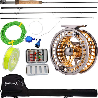 Sougayilang Fly Fishing Rod & Reel Combo, Lightweight Rod with Aluminum Alloy 