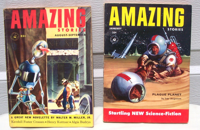 (2) 1953 & 1955 AMAZING STORIES Softcover Books / Science Fiction / Nice Shape