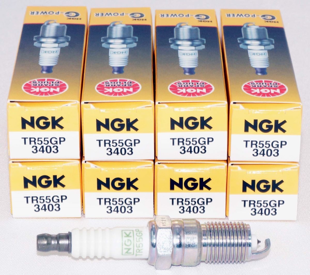 8 Pack Genuine NGK 3403 G-Power Spark Plug TR55GP for Ford and GM Vehicles