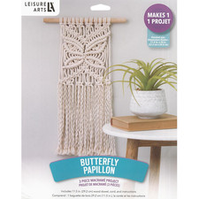 Leisure Arts Macrame Kit Butterfly, Macrame Kits For Adults Beginners, Wall