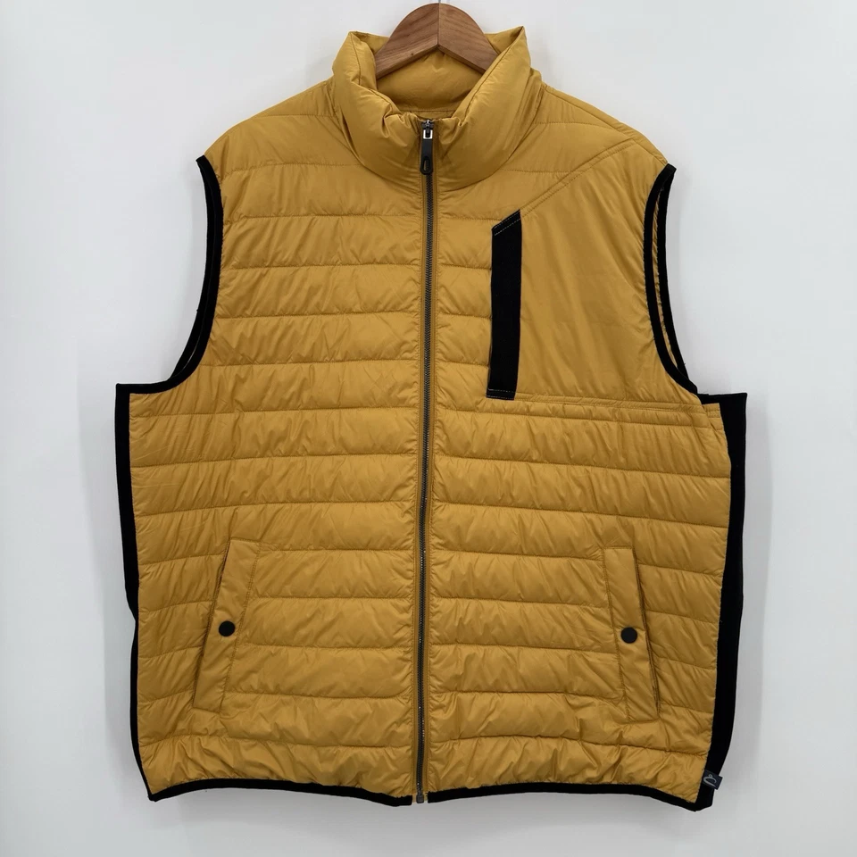 Carbon 2 Cobalt Mens Conquest Vest Puffer Size XXL 2XL Yellow Full Zip NEW - Image 2 of 4