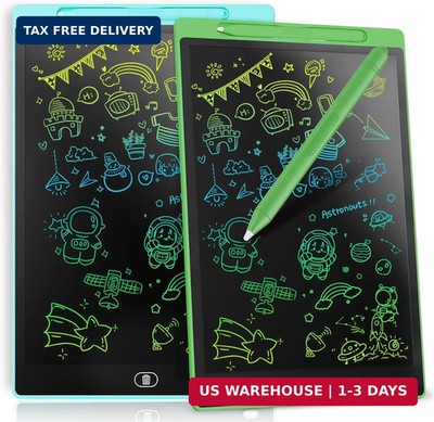 [2 Pack] Genialba LCD Writing Tablet 8.5-Inch Colorful Doodle Board, Toddler Lea