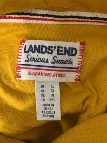 Lands End Hoodie Sweat Jumper Size XL Yellow Mustard - Picture 2 of 4