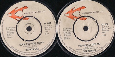 DISCO 45 GIRI CHARTREUSE    YOU REALLY GOT ME // ROCK AND ROLL RULES