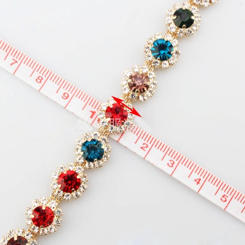 5 Yard Crystal Rhinestone Ribbon Chain Trim DIY Wedding Bridal Applique Sewing - Picture 5 of 6
