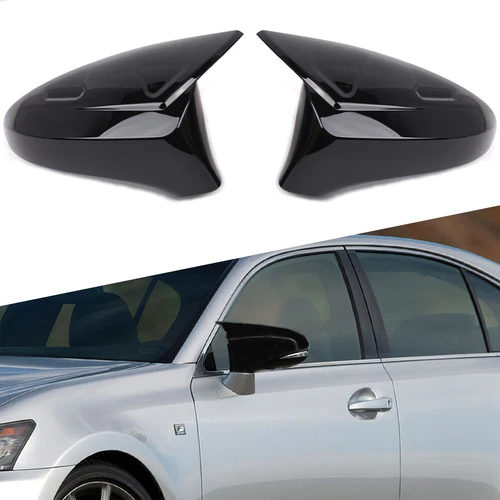 Gloss Black Door Rear View Mirror Cover Cap For 2013-2020 Lexus GS IS200 300 350