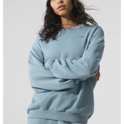 Alo Accolade Crew Neck Pullover NWT Celestial Blue Size M | eBay