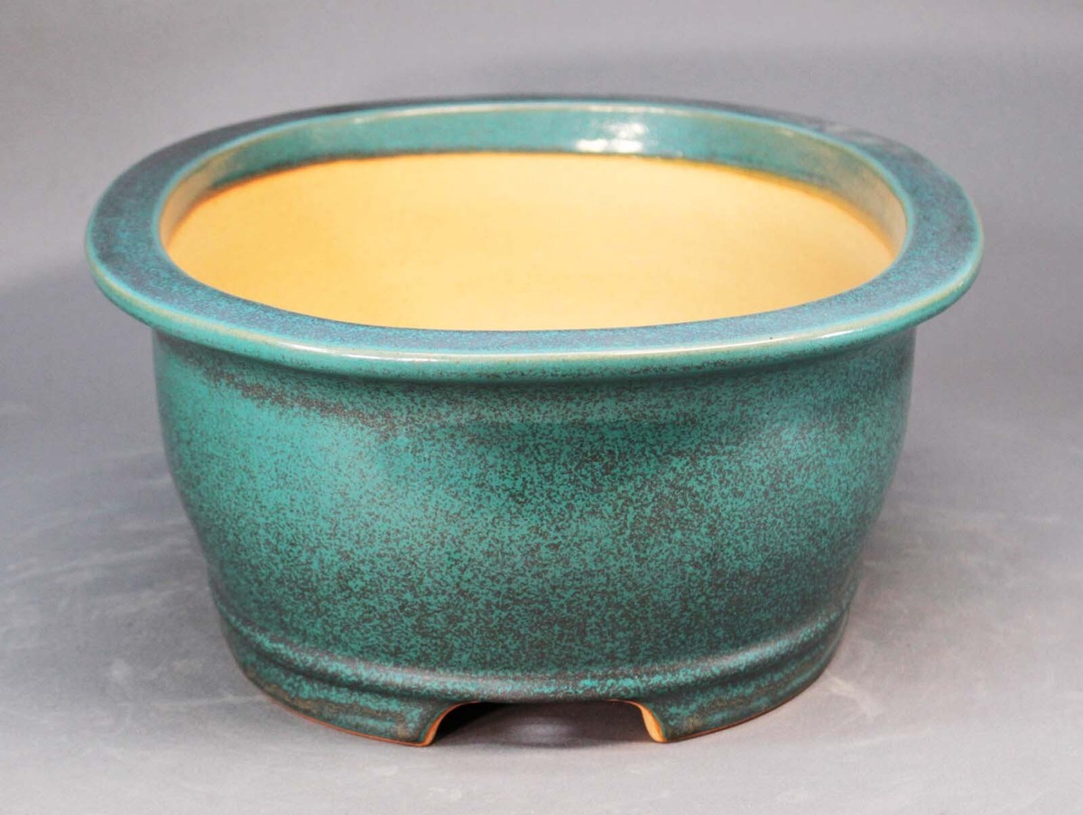 Tokoname Oval Bonsai Pot by Reihou (Seizan kiln), #a9080