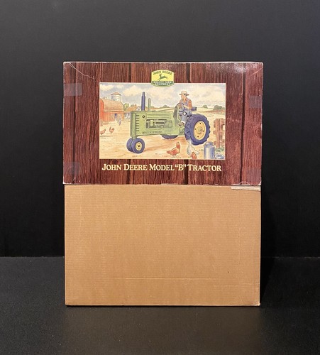 John Deere Model B Tractor Franklin Mint Tin Collectible Windup Paper Box Damage - Picture 2 of 24