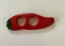 Red Pepper Shaped Vintage Ceramic Scarf Ring
