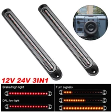 2x 10'' Sequential LED Truck Light Bar DRL Brake Turn Signal Stop Tail Strip NEW