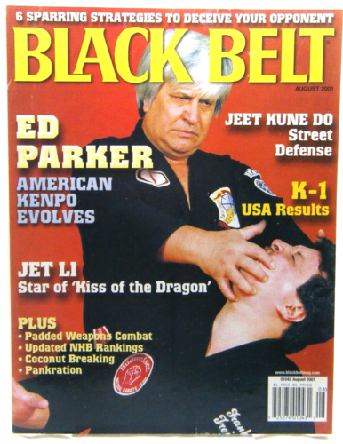 Black Belt Magazine August 2001 Ed Parker Kenpo Jeet Kune Do Street Defense XE - Afbeelding 1 van 2