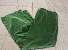 J. Crew Brown Slim Wide Leg Crop Pants Sz 37 Reimagined Green Velvet 29 Inseam