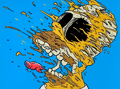 Matt Gondek Print 'Deconstructed Homer' (Simpsons) Original Signed