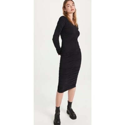 NEW Helmut Lang Seamless Jersey Ruched Dress Size XS/ S | eBay