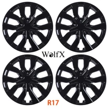 NEW 17" Hubcap Set for 2014-2020 Nissan Rogue Black Lacquer 17-inch Wheel Covers