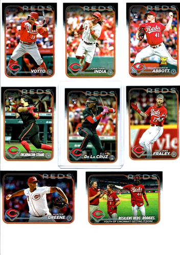 2024 Topps Baseball Series 1 & 2 Cincinnati Reds Team Set (25) Base Cards +WOW+ - Picture 2 of 5