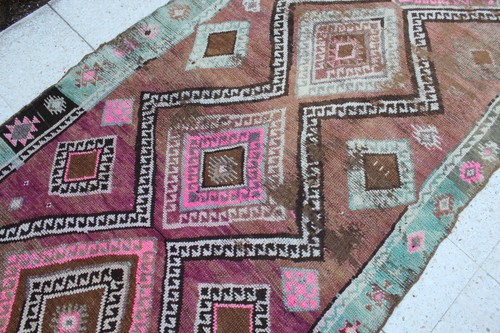 Vintage Handmade Turkish Oushak Hallway Wool Runner Rug Carpet, 10'x3'9" - Picture 4 of 9