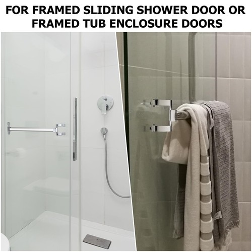Set 2 Pezzi Staffe Porta Asciugamani Cromate Maniglie Porta Doccia 2" Fori Vite Bagno... - Foto 6 di 6