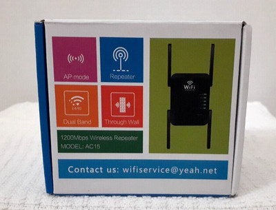WiFi Extender Booster Repeater NIB 1200Mpbs Wireless Repeater Model AC15