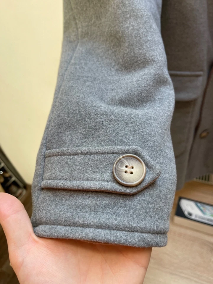 Rare Brunello Cucinelli Leather Shearling Jacket Coat size 50 - Image 4 of 4