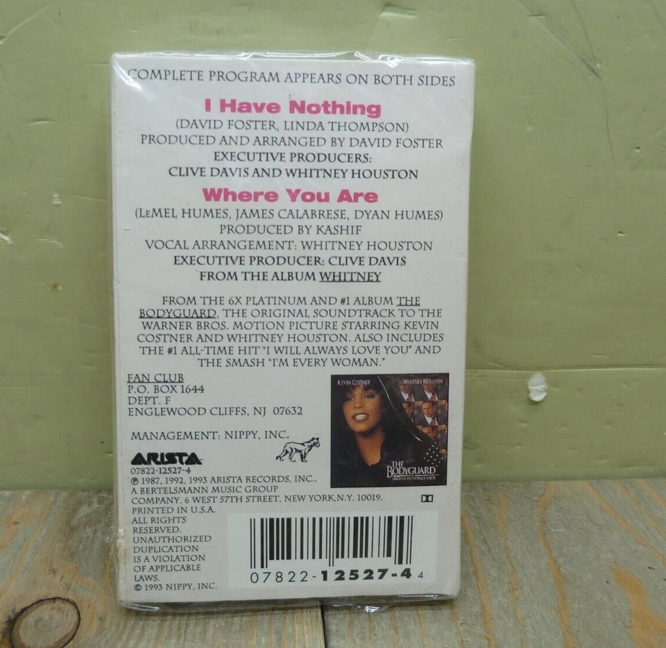Whitney Houston I have Nothing Cassette Single 1992 Arista Bodyguard Sealed - Image 2 of 4