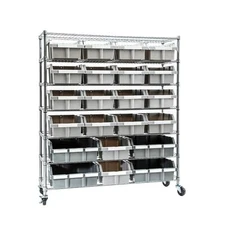 Seville Classics Extra-Large Commercial 7-Tier 22 Bin NSF-Certified Bin Rack
