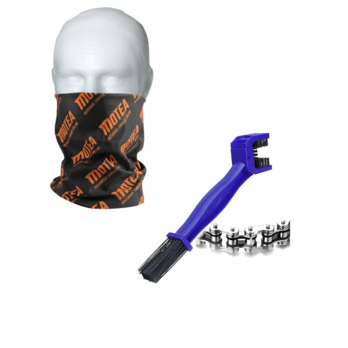 Set: cleaning brush motorcycle chain bl + bandana wrap in sw-or one-size - Picture 1 of 5
