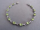 Green Peridot Tennis Bracelet Vintage Ross Simons Sterling Oval