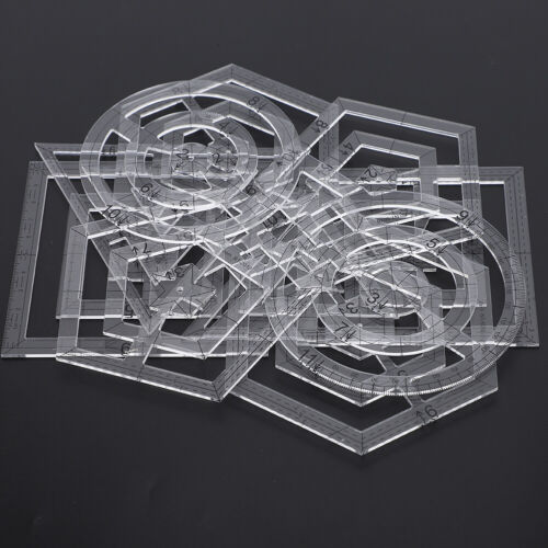 Patchwork-Lineal Für DIY 5-teilig Doppelseitig Rund Fünfeckig Sechseckig - Bild 1 von 19
