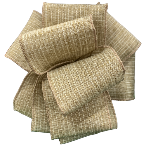 Kirkland Wire Edge Ribbon Tan Beige 50 Yards Roll RARE Bow Gift Wrap Burlap 2.5" - Picture 9 of 24