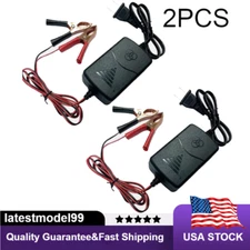 12V Car Battery Charger Maintainer - 2-Piece Set for Motorcycle,Truck,ATV and RV